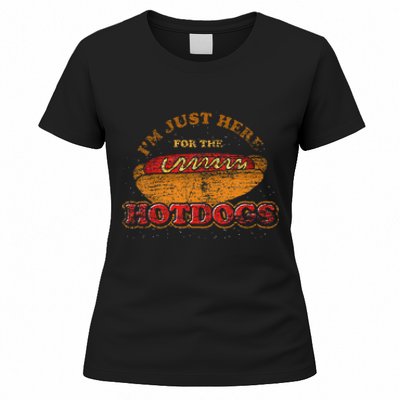 Im Just Here For The Hot Dogs Foodie Weiner Women's T-Shirt