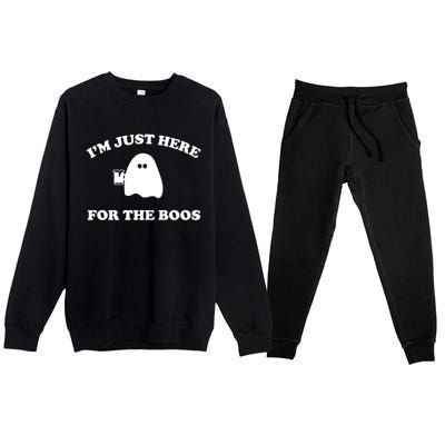 Im Just Here For The Boos Halloween Cute Gift And Gift Premium Crewneck Sweatsuit Set