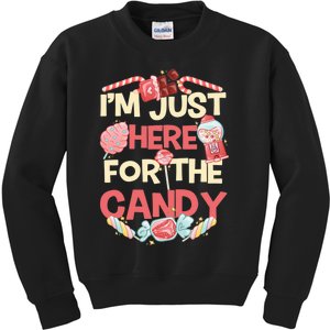 IM Just Here For The Candy Funny Halloween Kids Sweatshirt