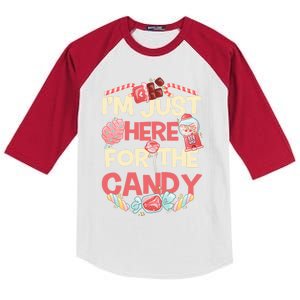 IM Just Here For The Candy Funny Halloween Kids Colorblock Raglan Jersey