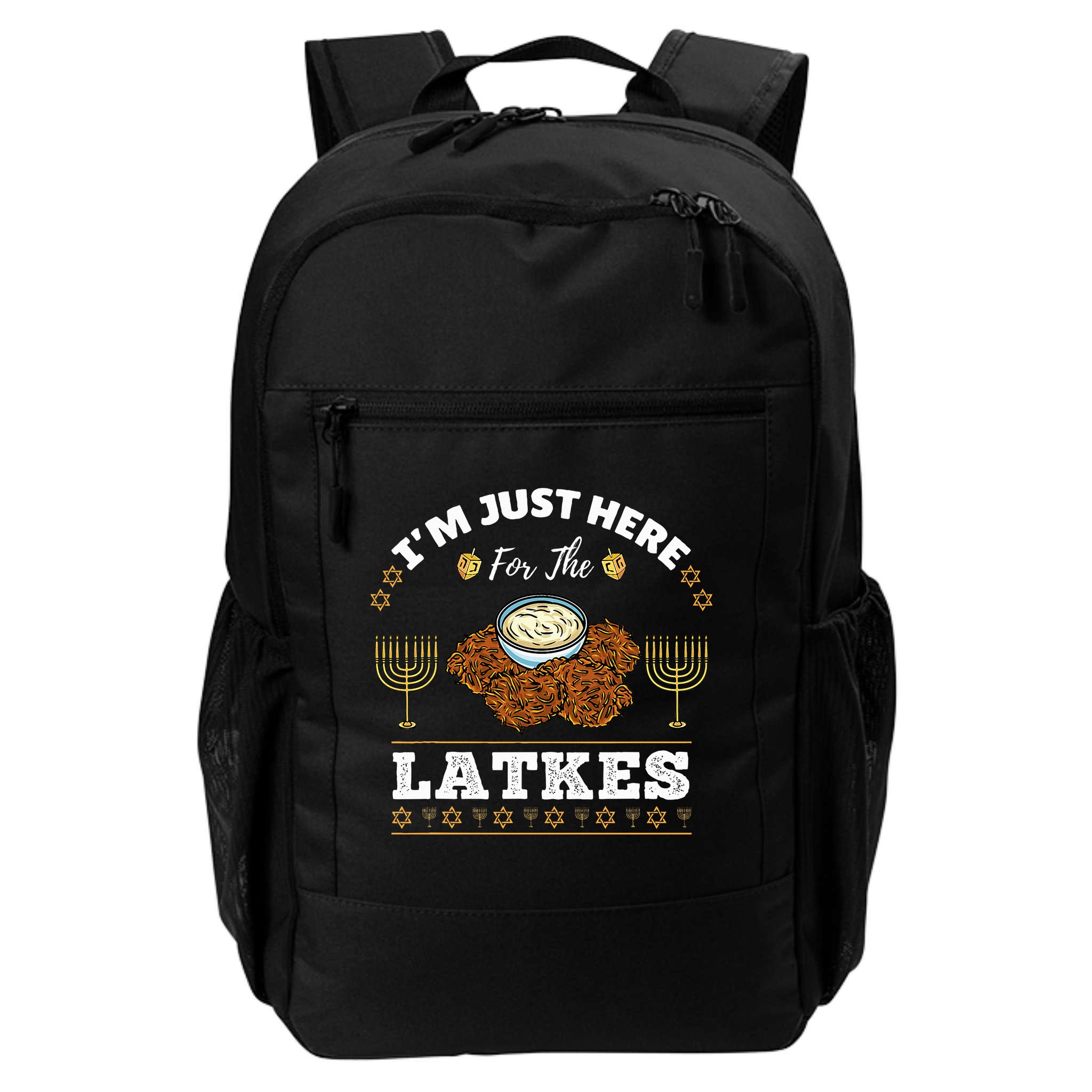 Im Just Here For The Latkes Chanukah Hanukkah  Backpack