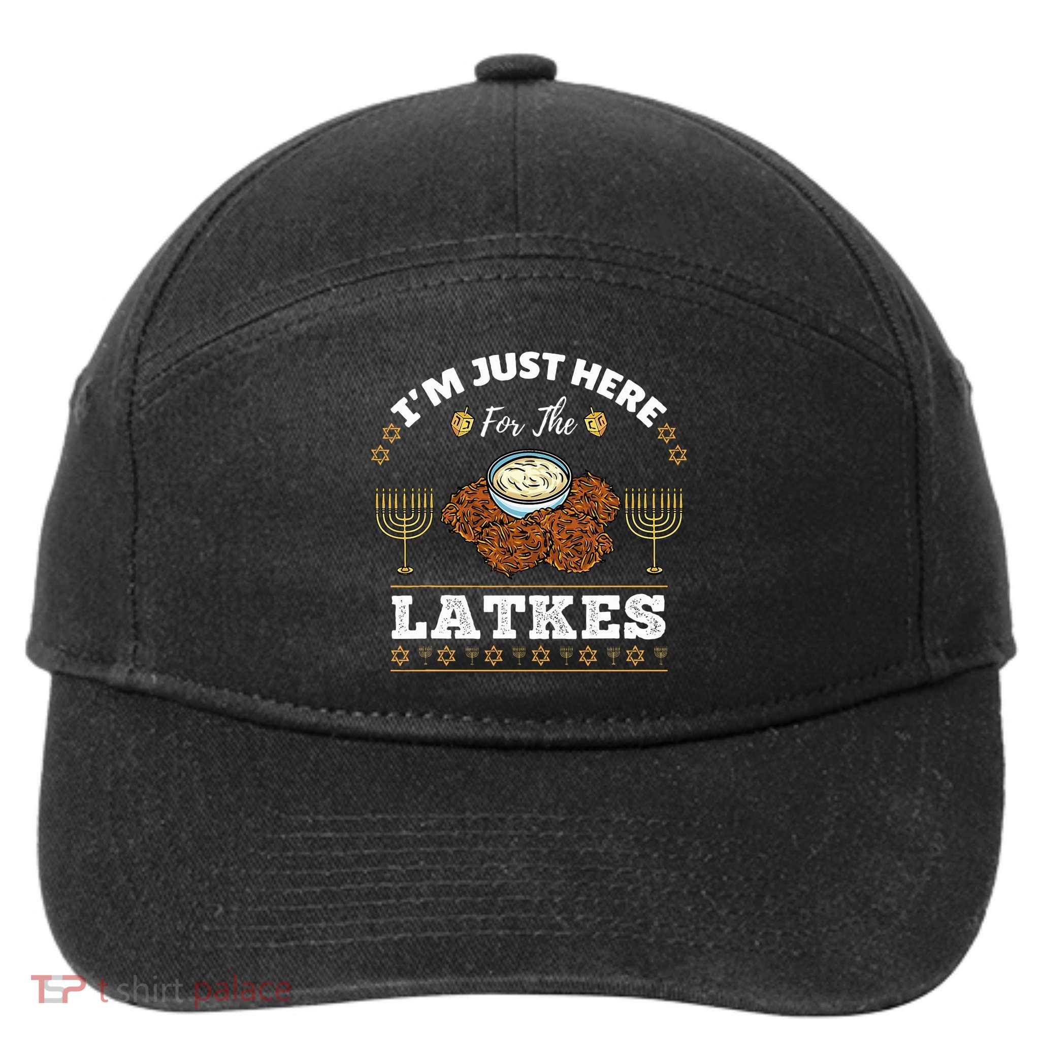 Im Just Here For The Latkes Chanukah Hanukkah  7-Panel Snapback Hat