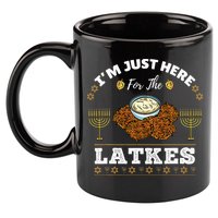 Im Just Here For The Latkes Chanukah Hanukkah  11oz C Handle Ceramic Mug