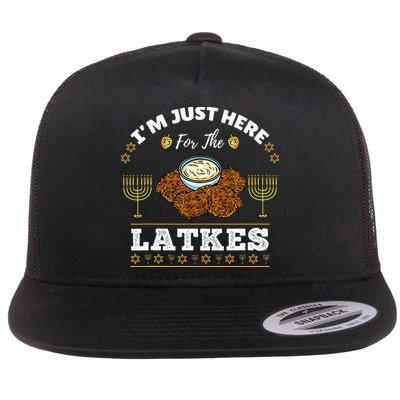 Im Just Here For The Latkes Chanukah Hanukkah  Flatbill Hat