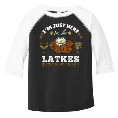 Im Just Here For The Latkes Chanukah Hanukkah  Toddler Fine Jersey T-Shirt