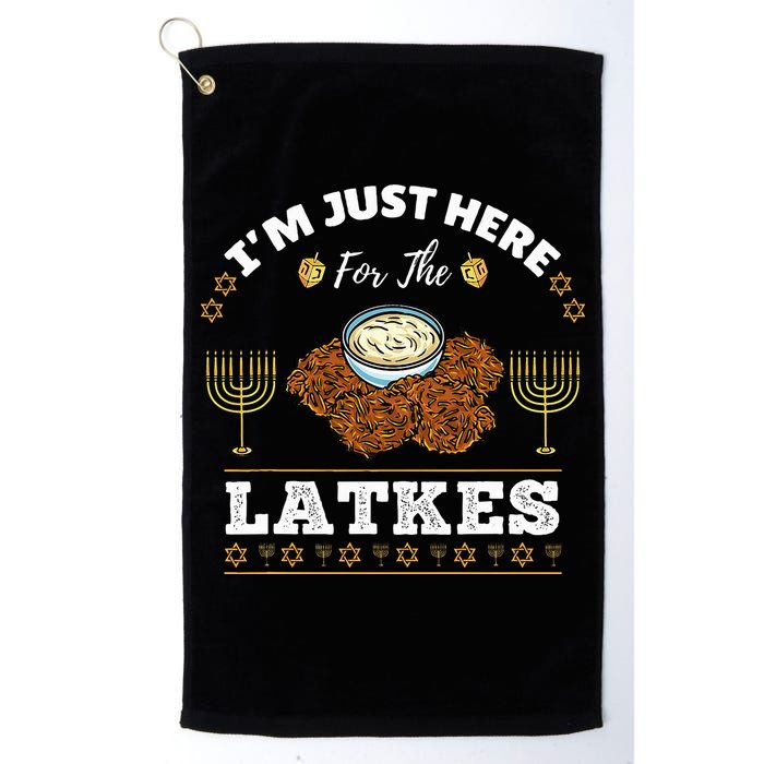 Im Just Here For The Latkes Chanukah Hanukkah  Golf Towel