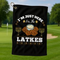 Im Just Here For The Latkes Chanukah Hanukkah  Golf Towel