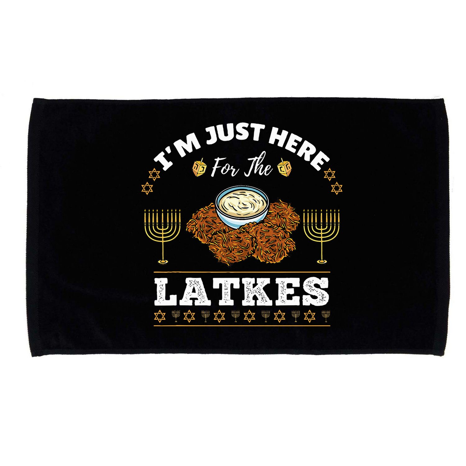 Im Just Here For The Latkes Chanukah Hanukkah  Microfiber Hand Towel