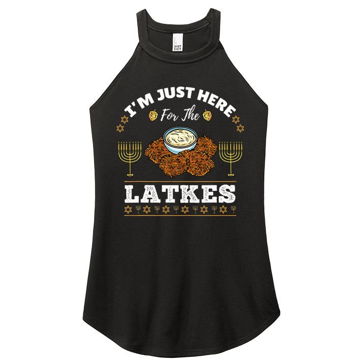 Im Just Here For The Latkes Chanukah Hanukkah  Women's Perfect Tri Rocker Tank