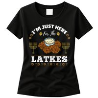 Im Just Here For The Latkes Chanukah Hanukkah  Womens T-Shirt