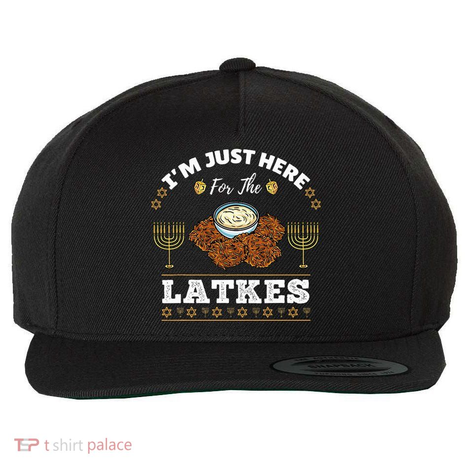 Im Just Here For The Latkes Chanukah Hanukkah  Wool Snapback Cap