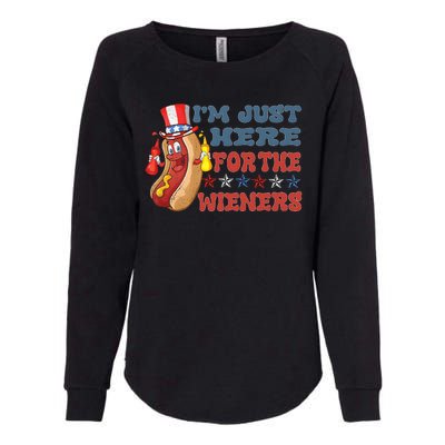 Im Just Here For The Wieners Sausage Womens California Wash Sweatshirt