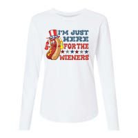 Im Just Here For The Wieners Sausage Womens Cotton Relaxed Long Sleeve T-Shirt