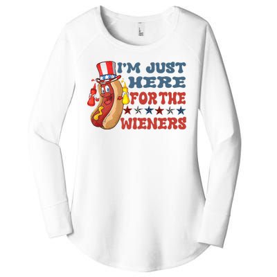 Im Just Here For The Wieners Sausage Women's Perfect Tri Tunic Long Sleeve Shirt