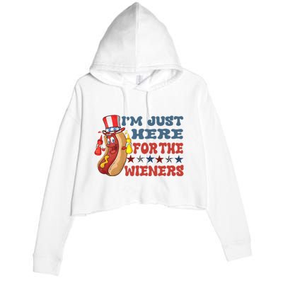 Im Just Here For The Wieners Sausage Crop Fleece Hoodie