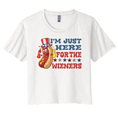 Im Just Here For The Wieners Sausage Women's Crop Top Tee