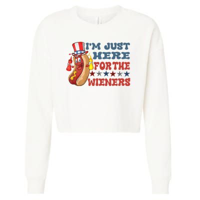 Im Just Here For The Wieners Sausage Cropped Pullover Crew