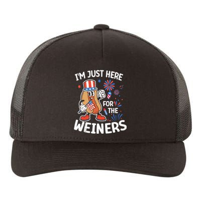 IM Just Here For The Weiners Funny Usa 4th Of July Yupoong Adult 5-Panel Trucker Hat