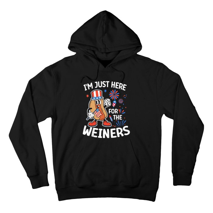 IM Just Here For The Weiners Funny Usa 4th Of July Hoodie