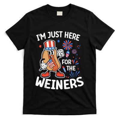 IM Just Here For The Weiners Funny Usa 4th Of July T-Shirt