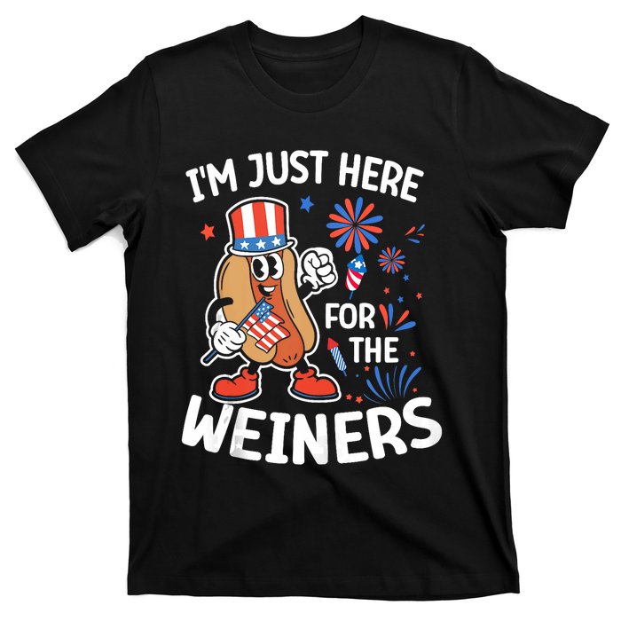 IM Just Here For The Weiners Funny Usa 4th Of July T-Shirt