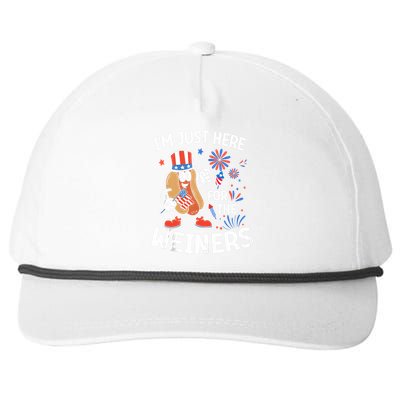 IM Just Here For The Weiners Funny Usa 4th Of July Snapback Five-Panel Rope Hat