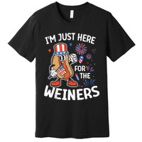 IM Just Here For The Weiners Funny Usa 4th Of July Premium T-Shirt