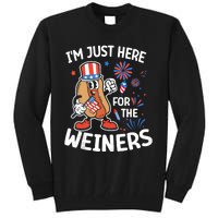 IM Just Here For The Weiners Funny Usa 4th Of July Tall Sweatshirt