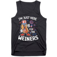 IM Just Here For The Weiners Funny Usa 4th Of July Tank Top