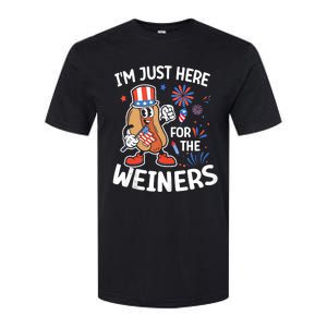 IM Just Here For The Weiners Funny Usa 4th Of July Softstyle CVC T-Shirt