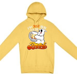 IM Just Here For The Boos Funny Halloween Ghost Premium Pullover Hoodie