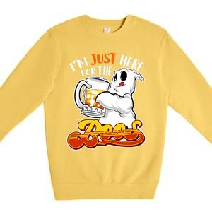 IM Just Here For The Boos Funny Halloween Ghost Premium Crewneck Sweatshirt