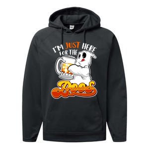 IM Just Here For The Boos Funny Halloween Ghost Performance Fleece Hoodie