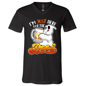 IM Just Here For The Boos Funny Halloween Ghost V-Neck T-Shirt