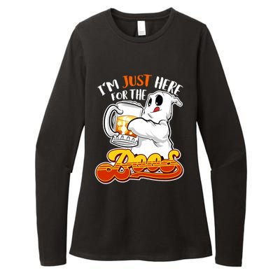 IM Just Here For The Boos Funny Halloween Ghost Womens CVC Long Sleeve Shirt