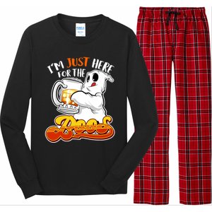 IM Just Here For The Boos Funny Halloween Ghost Long Sleeve Pajama Set