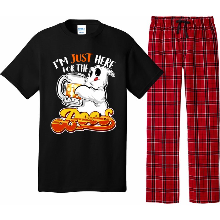 IM Just Here For The Boos Funny Halloween Ghost Pajama Set