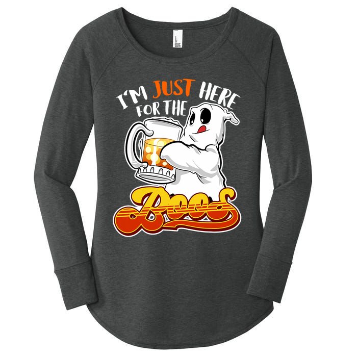 IM Just Here For The Boos Funny Halloween Ghost Women's Perfect Tri Tunic Long Sleeve Shirt