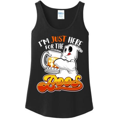 IM Just Here For The Boos Funny Halloween Ghost Ladies Essential Tank