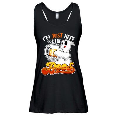 IM Just Here For The Boos Funny Halloween Ghost Ladies Essential Flowy Tank