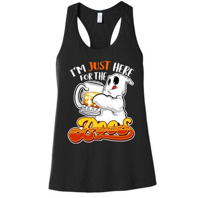 IM Just Here For The Boos Funny Halloween Ghost Women's Racerback Tank