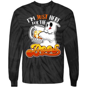 IM Just Here For The Boos Funny Halloween Ghost Tie-Dye Long Sleeve Shirt