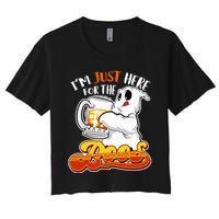 IM Just Here For The Boos Funny Halloween Ghost Women's Crop Top Tee