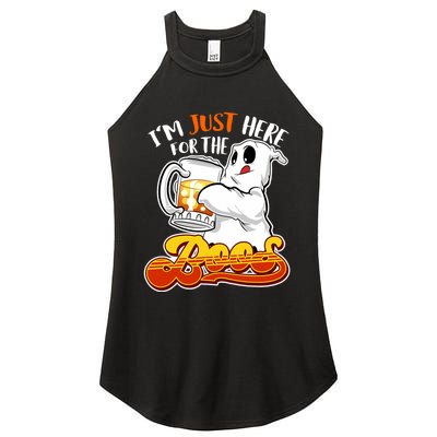 IM Just Here For The Boos Funny Halloween Ghost Women's Perfect Tri Rocker Tank