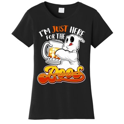 IM Just Here For The Boos Funny Halloween Ghost Women's T-Shirt