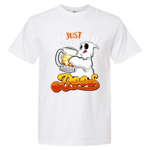 IM Just Here For The Boos Funny Halloween Ghost Garment-Dyed Heavyweight T-Shirt