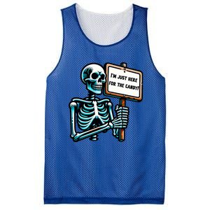 IM Just Here For The Candy Skeleton Spooky Season Halloween Mesh Reversible Basketball Jersey Tank