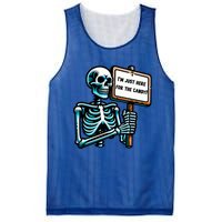 IM Just Here For The Candy Skeleton Spooky Season Halloween Mesh Reversible Basketball Jersey Tank