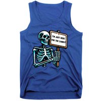 IM Just Here For The Candy Skeleton Spooky Season Halloween Tank Top