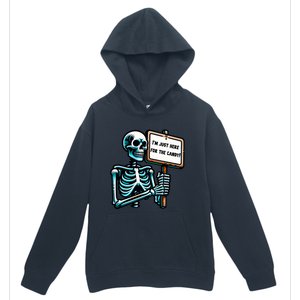 IM Just Here For The Candy Skeleton Spooky Season Halloween Urban Pullover Hoodie